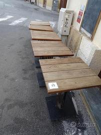 5 Tavolini artigianali legno massello e ferro