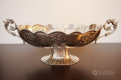 Centrotavola lavorata placcato argento Sheffield 