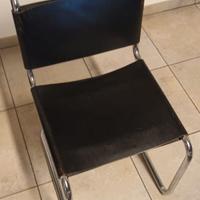 Sedia Knoll Spoleto in pelle nera