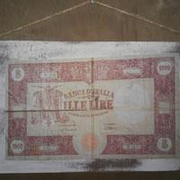 targa in legno cartello shabby mille lire 1942
