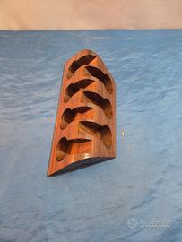 Portapipe in Legno  7 posti Di Design Vintage 