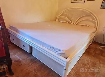 Letto Rattan con due cassette 160 x 200