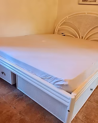 Letto Rattan con due cassette 160 x 200