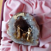 mini presepe in geode di agata