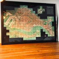 Poster Venezia forma urbis cornice legno nero