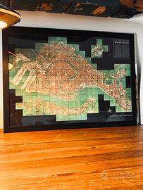 Poster Venezia forma urbis cornice legno nero