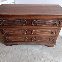 Cassettiera 3 cassetti in legno