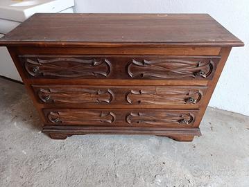 Cassettiera 3 cassetti in legno