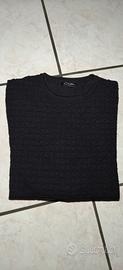 Maglia Clayton Uomo Nera Maniche Lunghe Rilievo