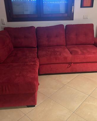 divano letto angolare rosso
