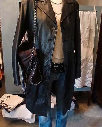 trench donna in vera pelle anni 90
