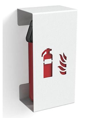 Supporto a muro porta estintore in metallo bianco
