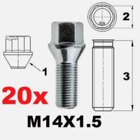 20 x bulloni ruote M14x1,5 F27