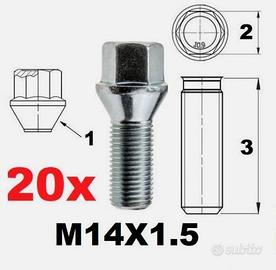 20 x bulloni ruote M14x1,5 F27