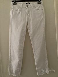 Pantalone bianco in cotone Sisley