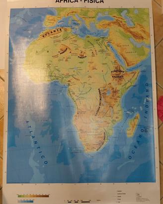 Carta geografica Africa fisica e politica