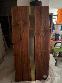 piano tavoli in legno massello e resina 