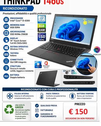 PORTATILE LENOVO 14" TOUCH i5/8GB/SSD WIN11 PRO