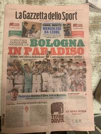Coppa Italia al Bologna. Gazzetta dello sport 2025