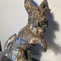 Statuina di Terrier in terracotta Carmelo Ganci