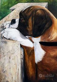 Ritratti dipinti su tela del tuo cane/gatto