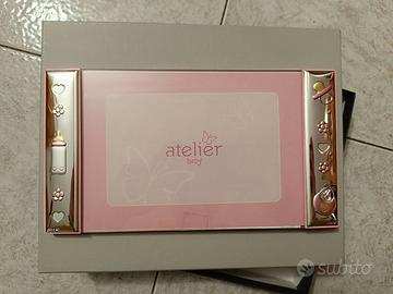 Portafoto bambina in metallo argentato 18x13