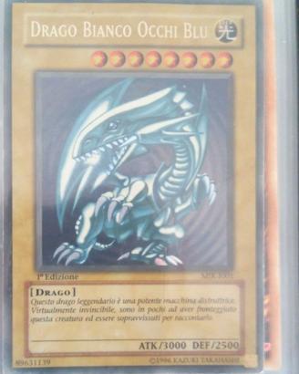 Card rarissima di Yu-Gi-Oh Drago bianco occhi blu