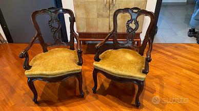 poltroncine stile barocchetto epoca fine 800