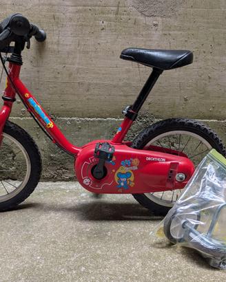 Bici Bimbo/a 14" DECATHLON (3-5 anni) + Rotelle