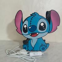 lampada Stitch in legno 