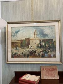Quadro Olio su Tela - Piazza Storica Italiana