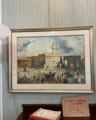Quadro Olio su Tela - Piazza Storica Italiana