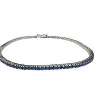 Bracciale Tennis oro bianco e spinelli blu