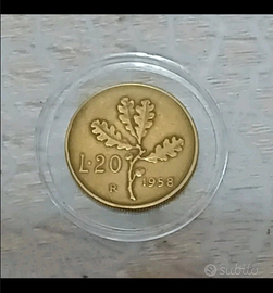 Italia – 20 Lire 1958 – Rara – Qualità quasi-FDC
