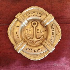 Raro Posacenere Ottone Cantiere Postiglione 1896