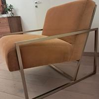 poltrona  velluto e metallo