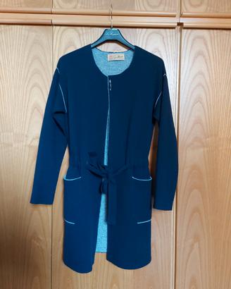 Cappottino blu lana e cashmere