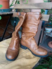 Stivali al polpaccio color cuoio, 36