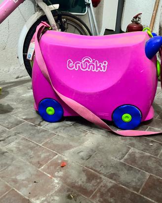 trolley bimba e dondolo  in vimini