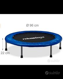 Trampolino elastico Relaxdays blu 95 x 95 x 22 cm