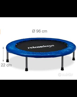 Trampolino elastico Relaxdays blu 95 x 95 x 22 cm