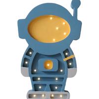 Two N Lampada Artigianale Legno Led Astronauta Blu