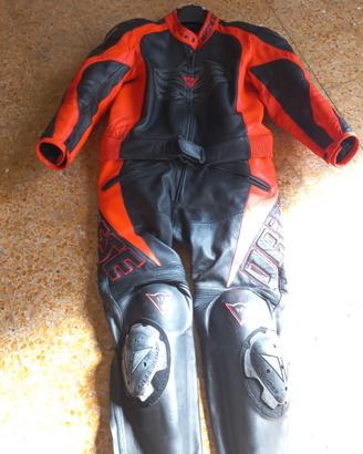 Tuta motociclista in pelle taglia S/M