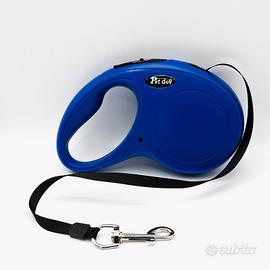 Guinzaglio retrattile cane 5 m blu con blocco