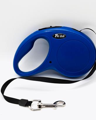 Guinzaglio retrattile cane 5 m blu con blocco