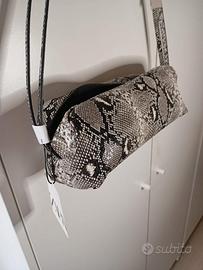 ZARA Borsa Baguette Pitonata - NUOVA con Etichetta