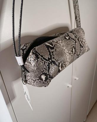 ZARA Borsa Baguette Pitonata - NUOVA con Etichetta