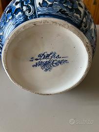 Vintage Vaso Delfia blu bianco stile Delft 38 cm