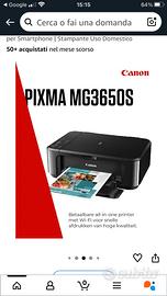 Stampante CANON PIXMA MG 3650 S  Wirless