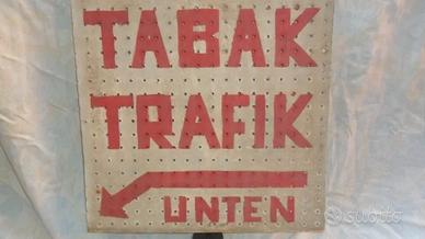 CARTELLO TABAK/TRAFIK/TABACCHI in FASONITE VINTAGE